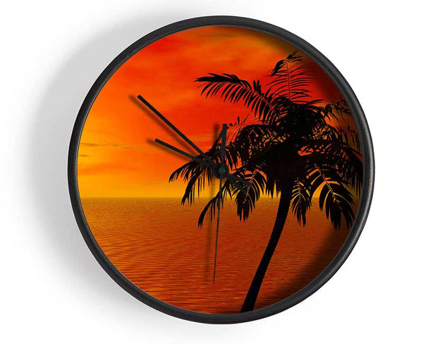 Palm Tree Ocean Sun Clock - Wallart-Direct UK