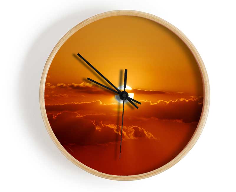 Sun In The Clouds Clock - Wallart-Direct UK