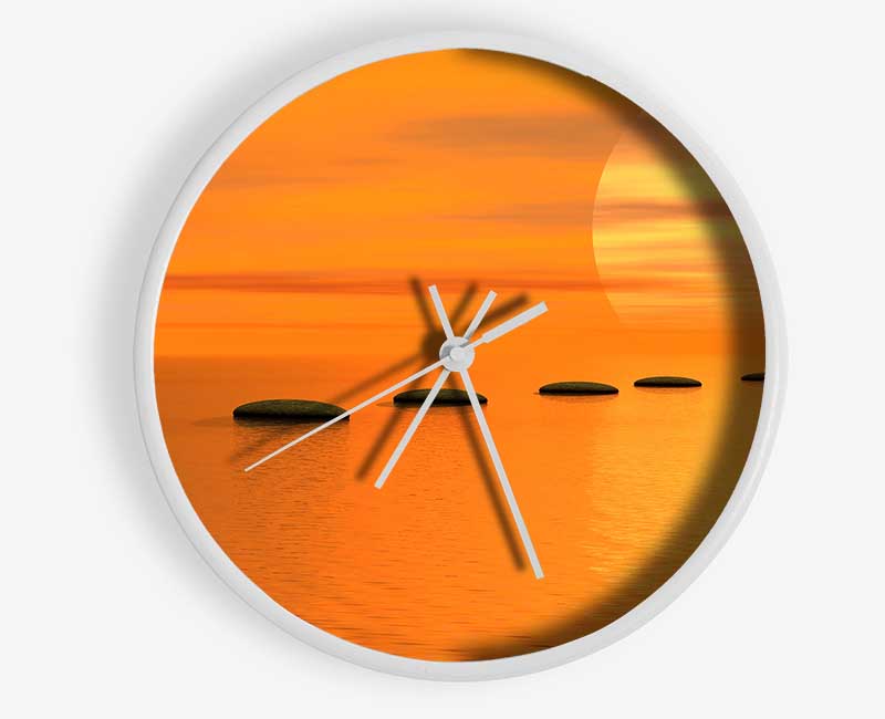 Pebbles To The Tranquil Sun Clock - Wallart-Direct UK