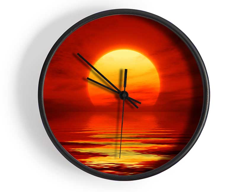 Reflections Of The Fire Sun Clock - Wallart-Direct UK