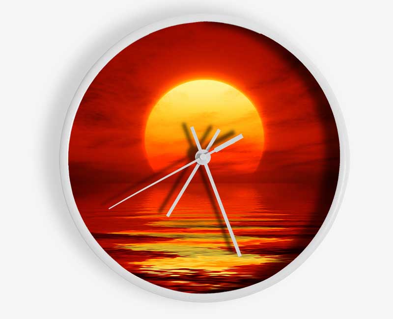 Reflections Of The Fire Sun Clock - Wallart-Direct UK