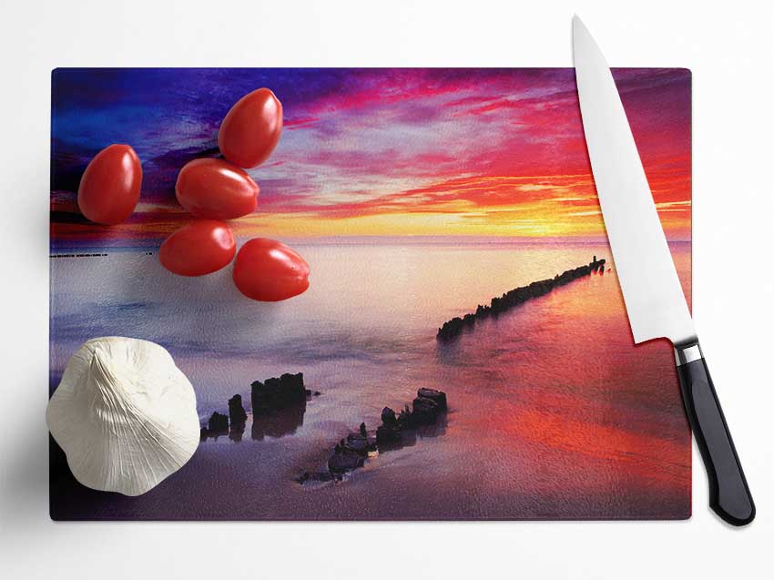 Tranquil Ocean Glass Chopping Board