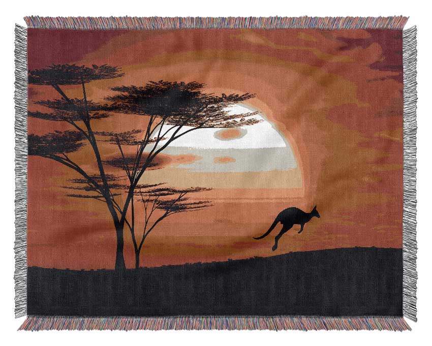 Kangaroo Sun Glow Woven Blanket