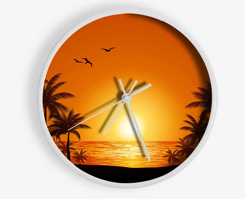 Palm Tree Delight Clock - Wallart-Direct UK