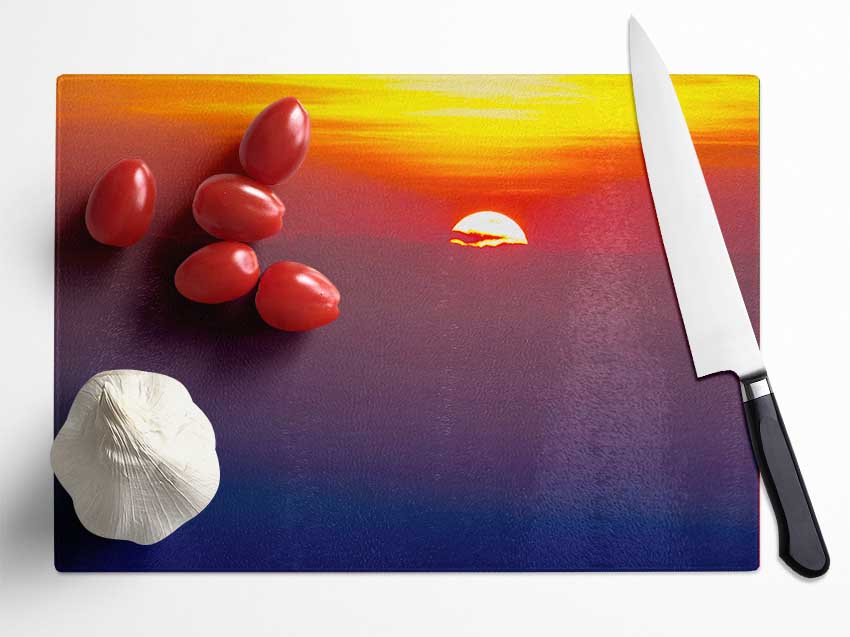 As The Sun Falls Glass Chopping Board