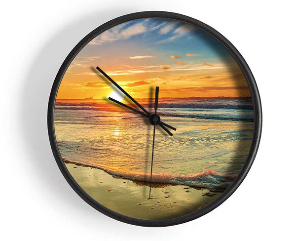 Waves Of The Sunset Ocean Clock - Wallart-Direct UK