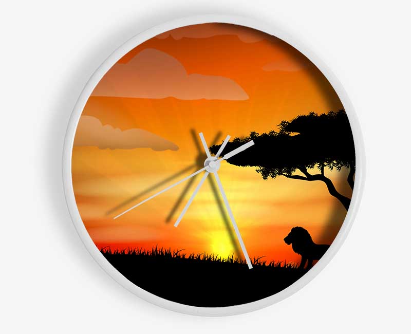 King Of The Jungle Sun Blaze Clock - Wallart-Direct UK