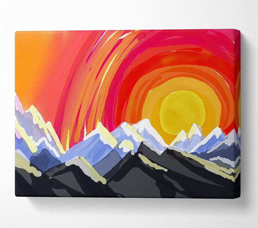 Picture of Mountain Peak Sun Canvas Print Wall Art