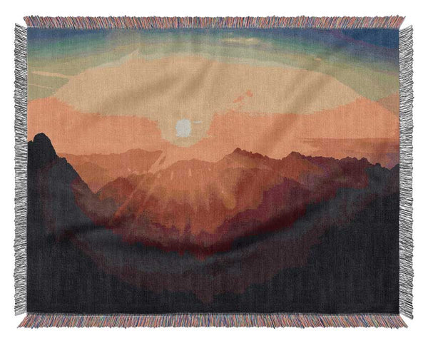 Sunrays Over The Mountains 2 Woven Blanket