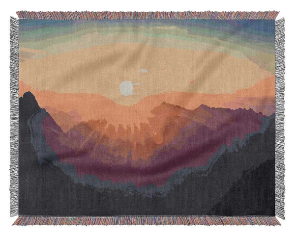 Sunrays Over The Mountains 1 Woven Blanket