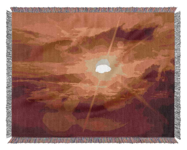 Sun Blaze Clouds Woven Blanket