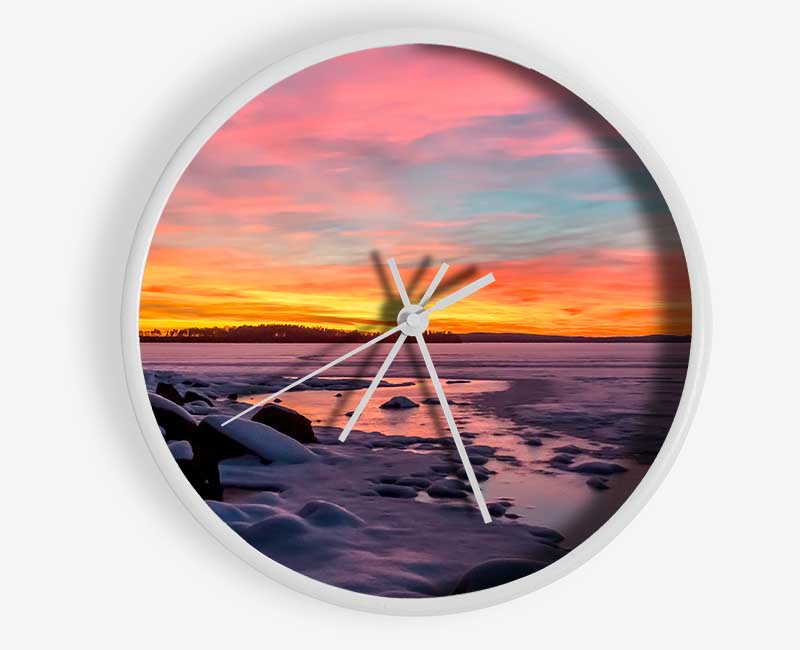 Low Tide Pebble Beach Clock - Wallart-Direct UK