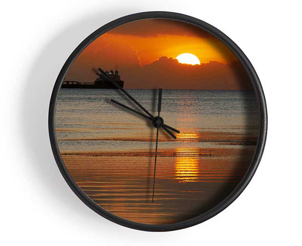 Ocean Ship Sun Glow Clock - Wallart-Direct UK