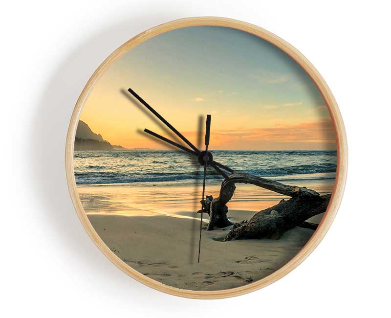 Driftwood Ocean Clock - Wallart-Direct UK