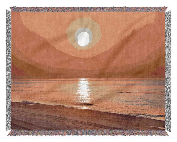 Orange Beach Glow Woven Blanket