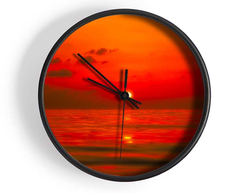 Perfect Red Sky Clock - Wallart-Direct UK