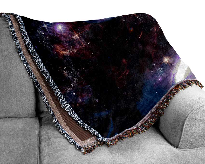 Purple Planet Glow Woven Blanket