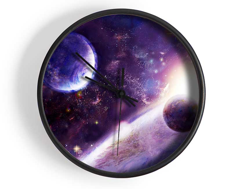 Purple Planet Glow Clock - Wallart-Direct UK