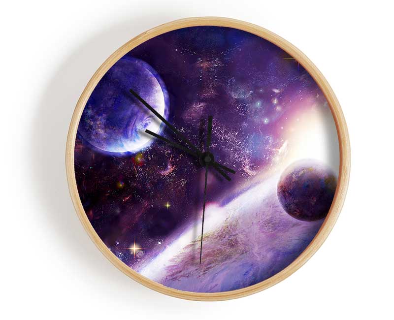 Purple Planet Glow Clock - Wallart-Direct UK