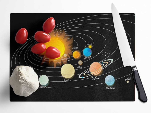 The Solar System 1 Glass Chopping Board