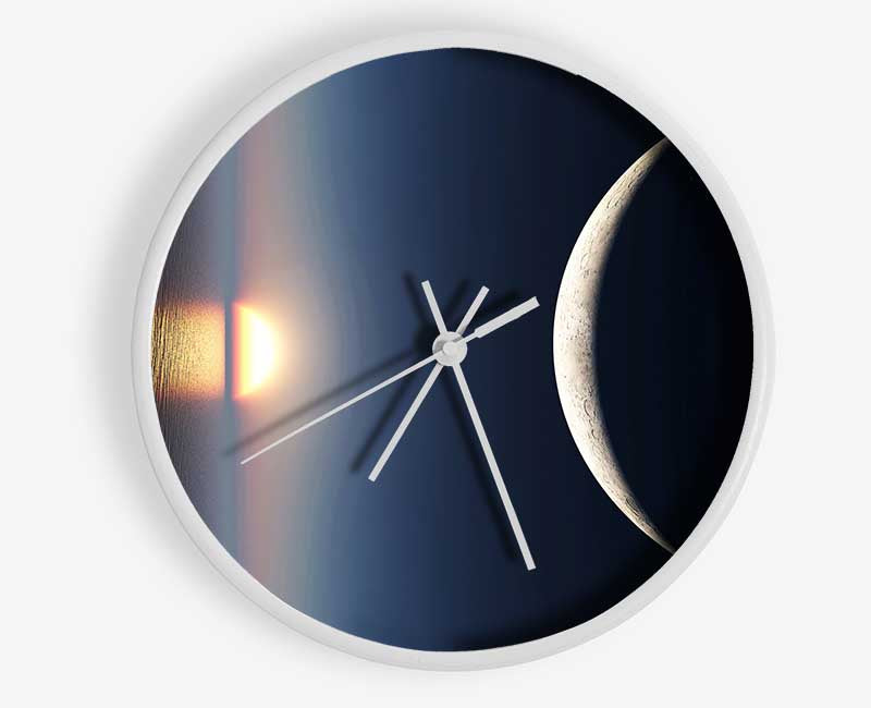 The Edge Of The Ocean Moon Clock - Wallart-Direct UK