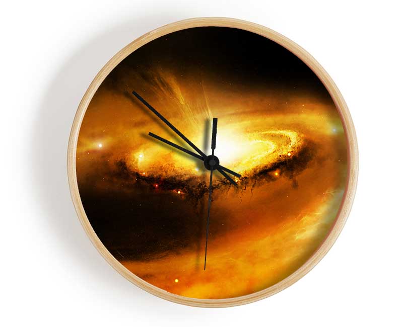 Golden Star Swirl Clock - Wallart-Direct UK