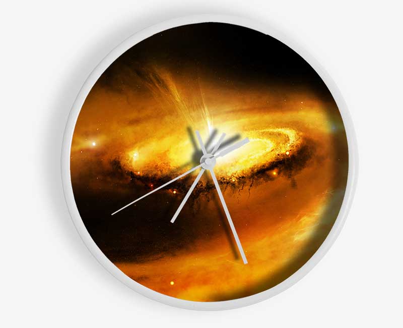 Golden Star Swirl Clock - Wallart-Direct UK