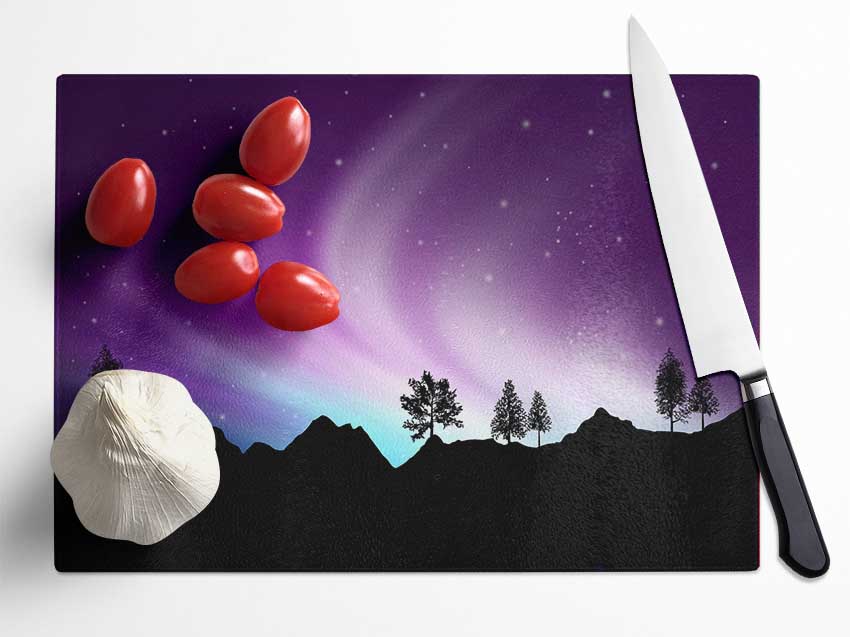 Northern Light Treeline Glass Chopping Board