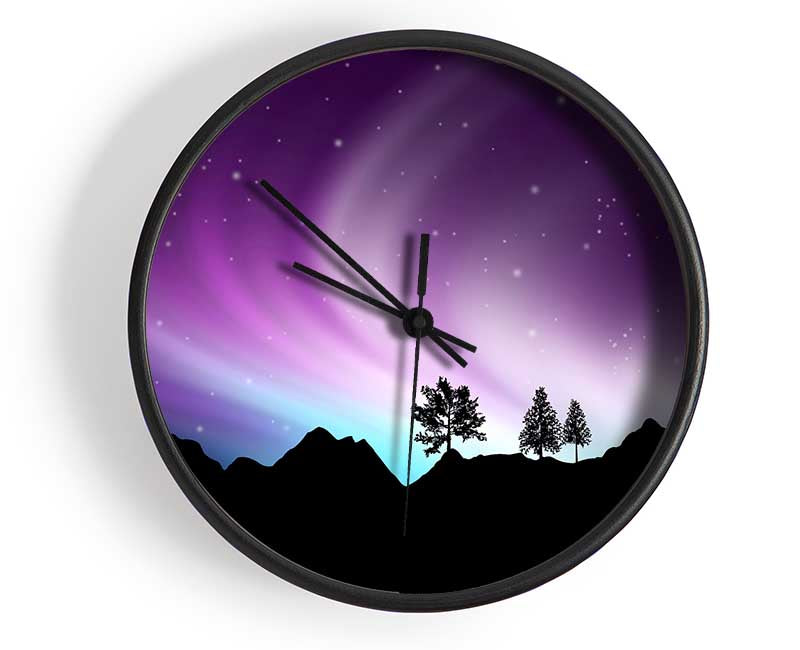 Northern Light Treeline Clock - Wallart-Direct UK