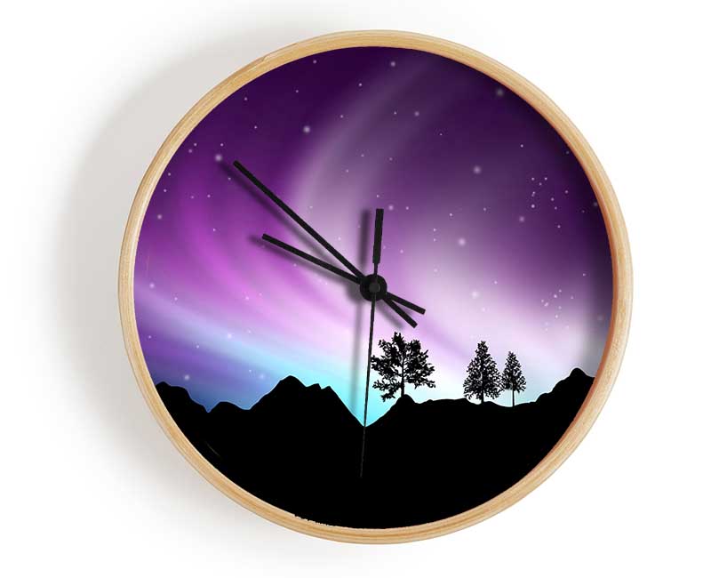 Northern Light Treeline Clock - Wallart-Direct UK