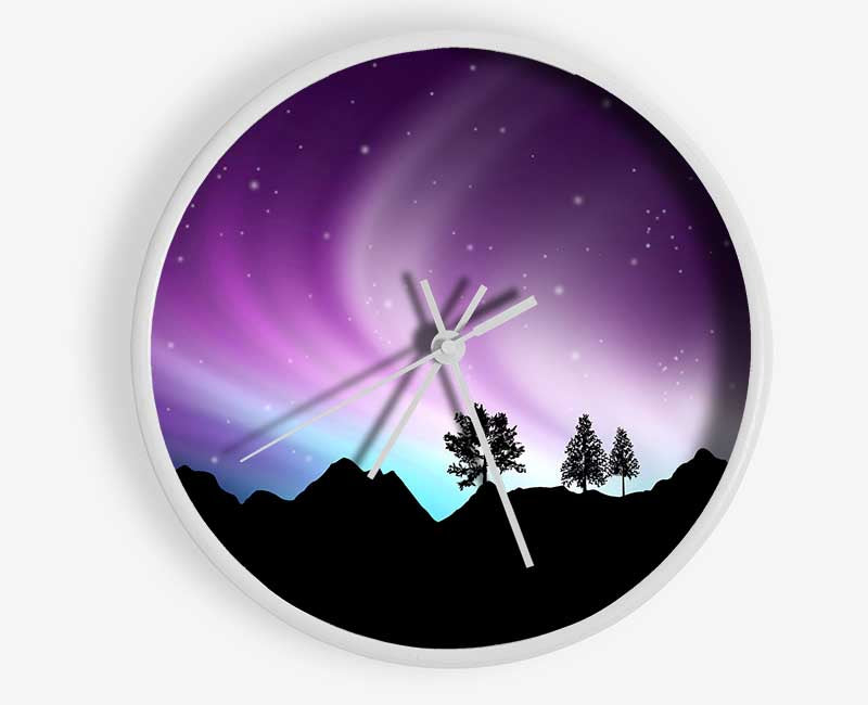 Northern Light Treeline Clock - Wallart-Direct UK