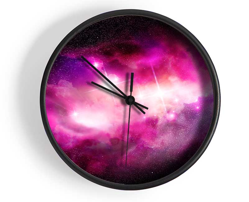 Pink Star Cluster Clock - Wallart-Direct UK