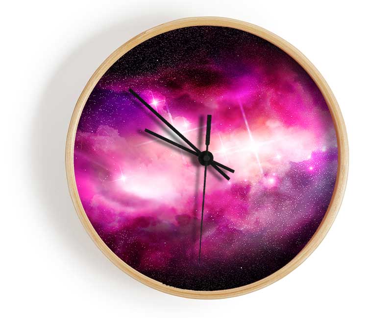 Pink Star Cluster Clock - Wallart-Direct UK