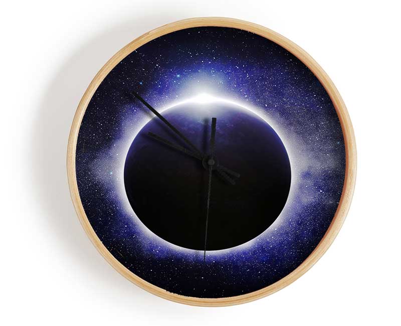 Blue Purple Planet Clock - Wallart-Direct UK