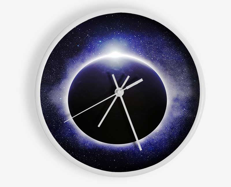 Blue Purple Planet Clock - Wallart-Direct UK