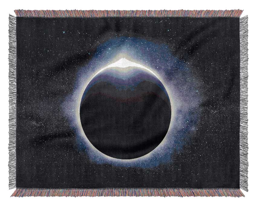 Blue Purple Planet Woven Blanket