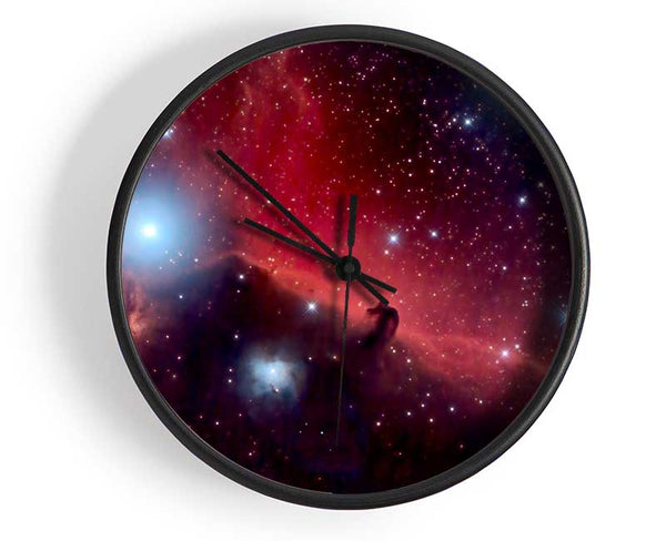 Horsehead Nebula Red Clock - Wallart-Direct UK