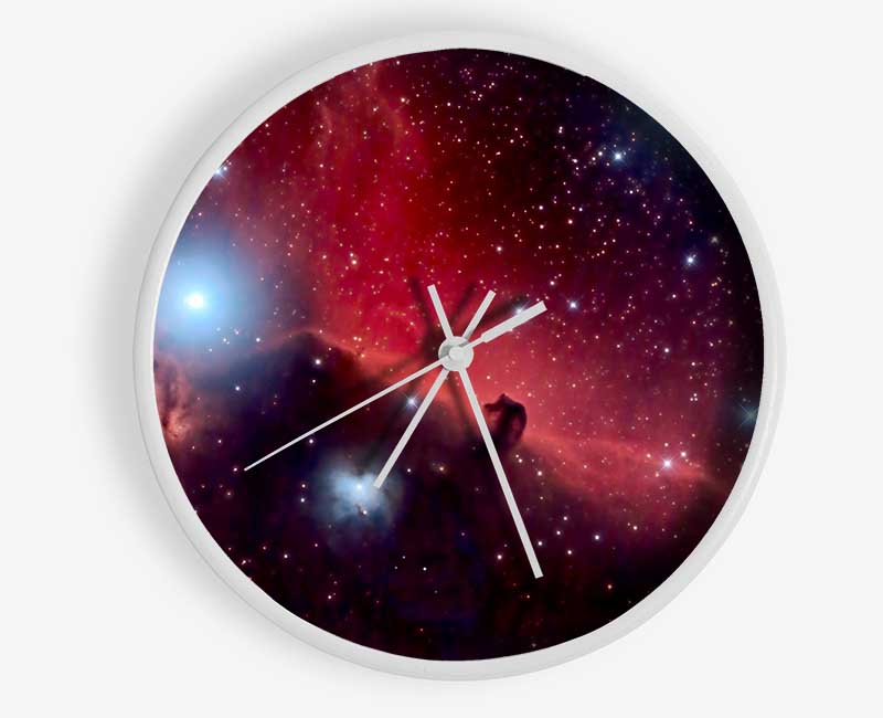 Horsehead Nebula Red Clock - Wallart-Direct UK