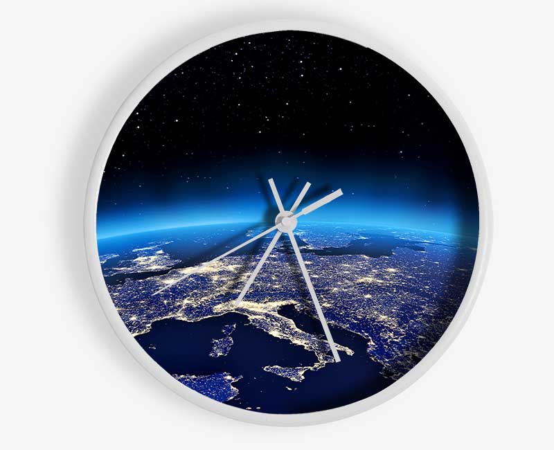 Glow Of The Earth At Night Clock - Wallart-Direct UK