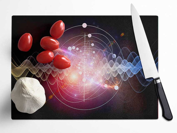 Vibration Of The Universe Glass Chopping Board