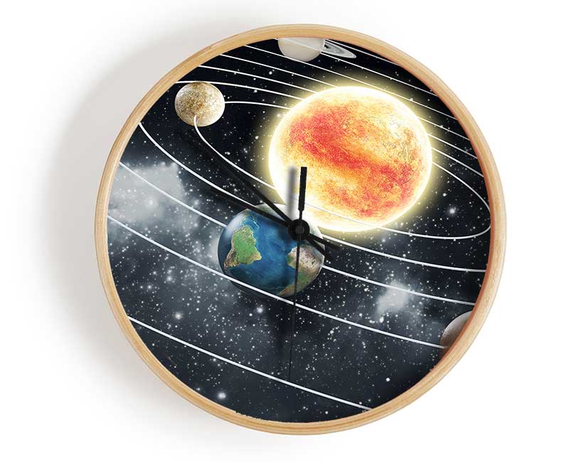 As The Planets Revolve Around The Sun Clock - Wallart-Direct UK