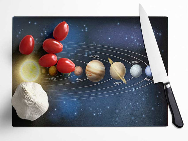 The Solar System 4 Glass Chopping Board