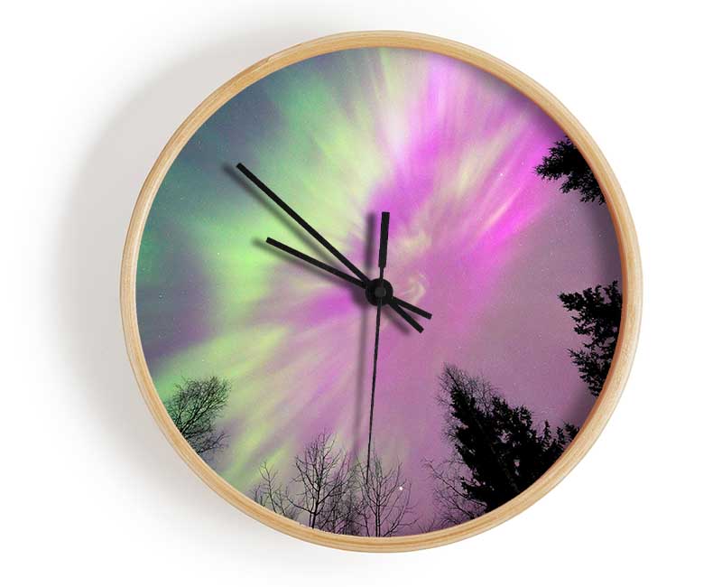 Northern Light Skies 2 Clock - Wallart-Direct UK