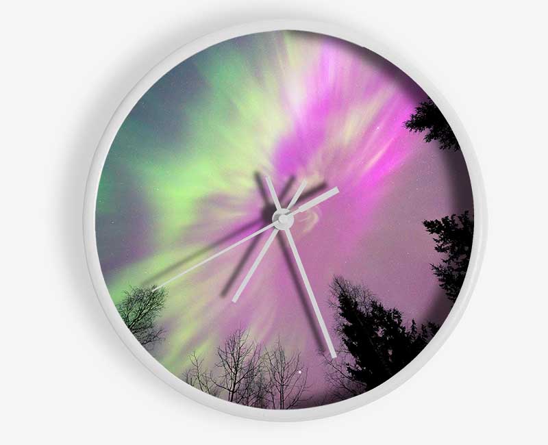 Northern Light Skies 2 Clock - Wallart-Direct UK