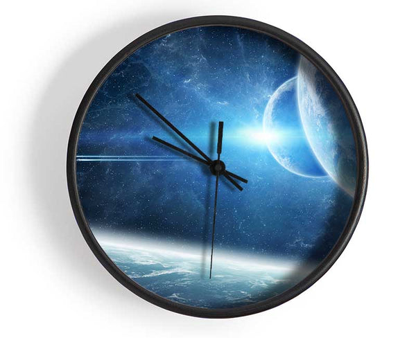 Ice Blue Planet Clock - Wallart-Direct UK