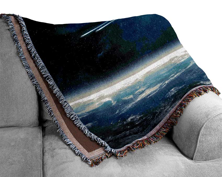 Ice Blue Planet Woven Blanket