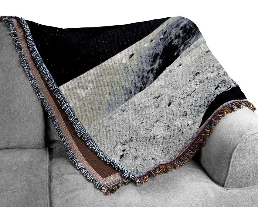 Man On The Moon Woven Blanket