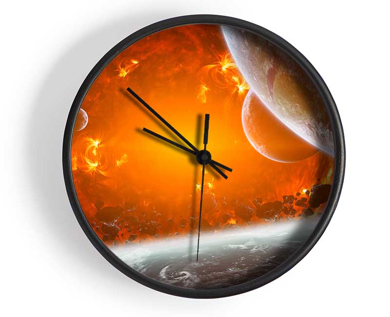 Fire Sun 2 Clock - Wallart-Direct UK