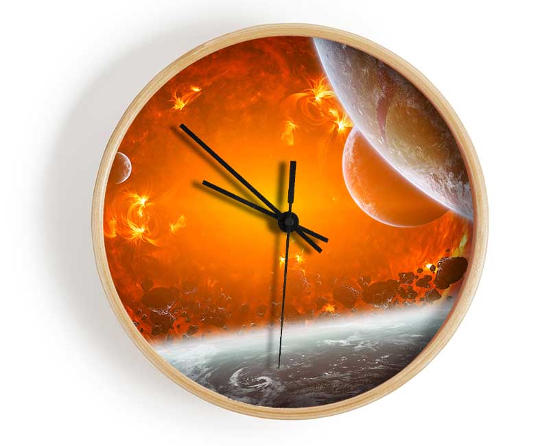 Fire Sun 2 Clock - Wallart-Direct UK