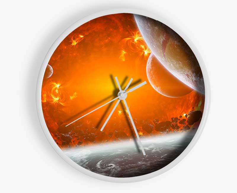 Fire Sun 2 Clock - Wallart-Direct UK